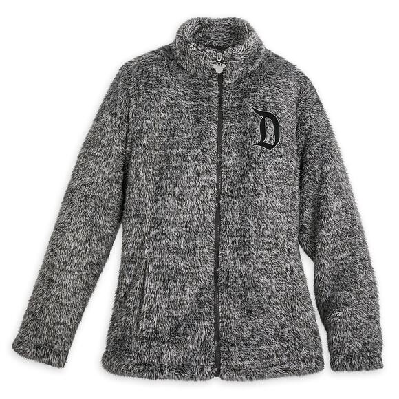 Disney Disneyland Resort Grey Sherpa Furry Fleece D Icon Full Zip Jacket - 3X - Picture 10 of 10
